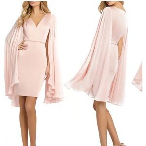 Mac DUGGAL NWT Cape Sheath Cocktail Dress Light Pink sz 6